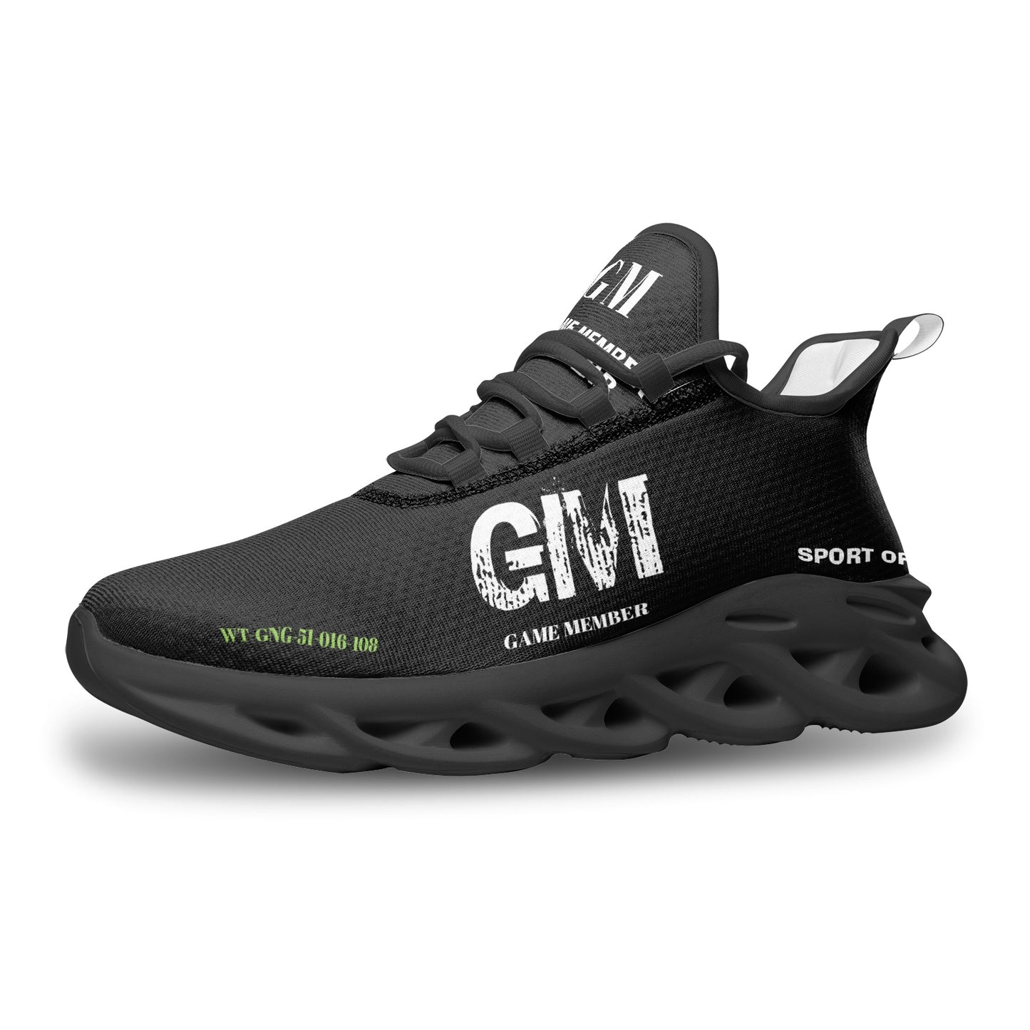 #GM GAME MEMBER BLK/WHT MESH SNEAKERS