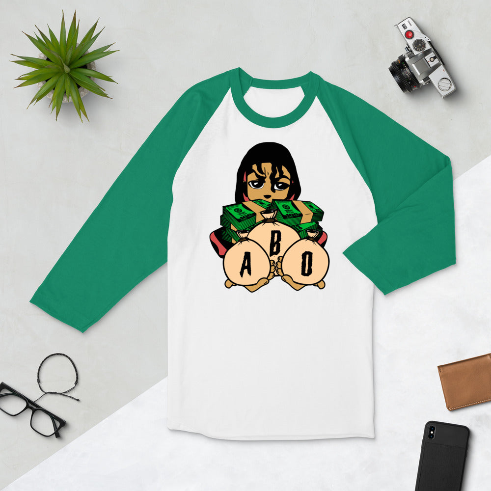 #ABO 3/4 SLEEVE RAGLAN T-SHIRT