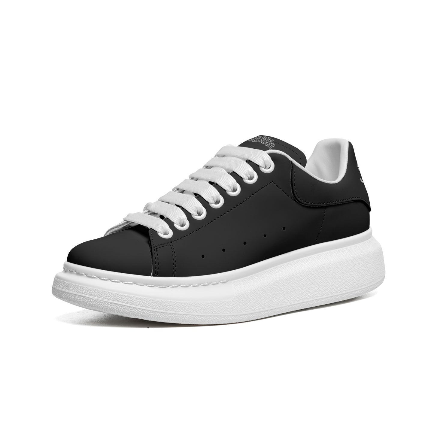 Unisex Non Slip Lace Up Faux Leather Sneakers