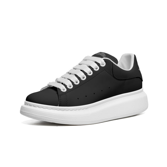 Unisex Non Slip Lace Up Faux Leather Sneakers