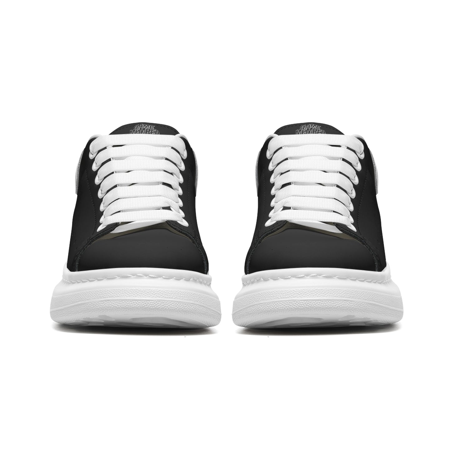 Unisex Non Slip Lace Up Faux Leather Sneakers