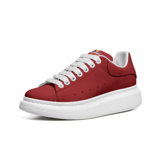 Unisex Non Slip Lace Up Faux Leather Sneakers