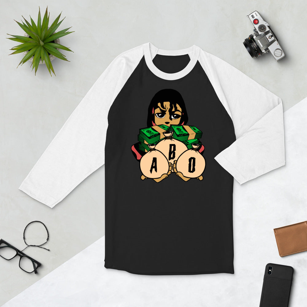 #ABO 3/4 SLEEVE RAGLAN T-SHIRT